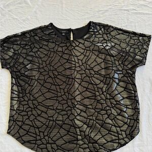 Alfani Black Sheer Lace Blouse